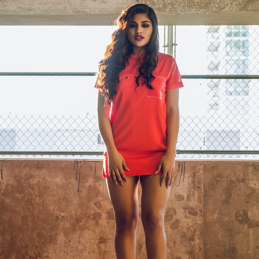 Dress me down t-shirt dress - Poppy orange